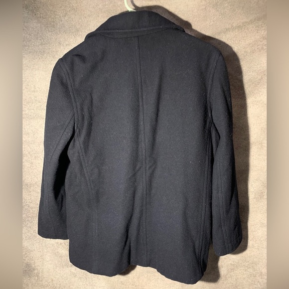 J. Crew Peacoat Insulated Navy Blue Dbl Breasted Wool & Rayon Size Petite Small - Picture 6 of 10